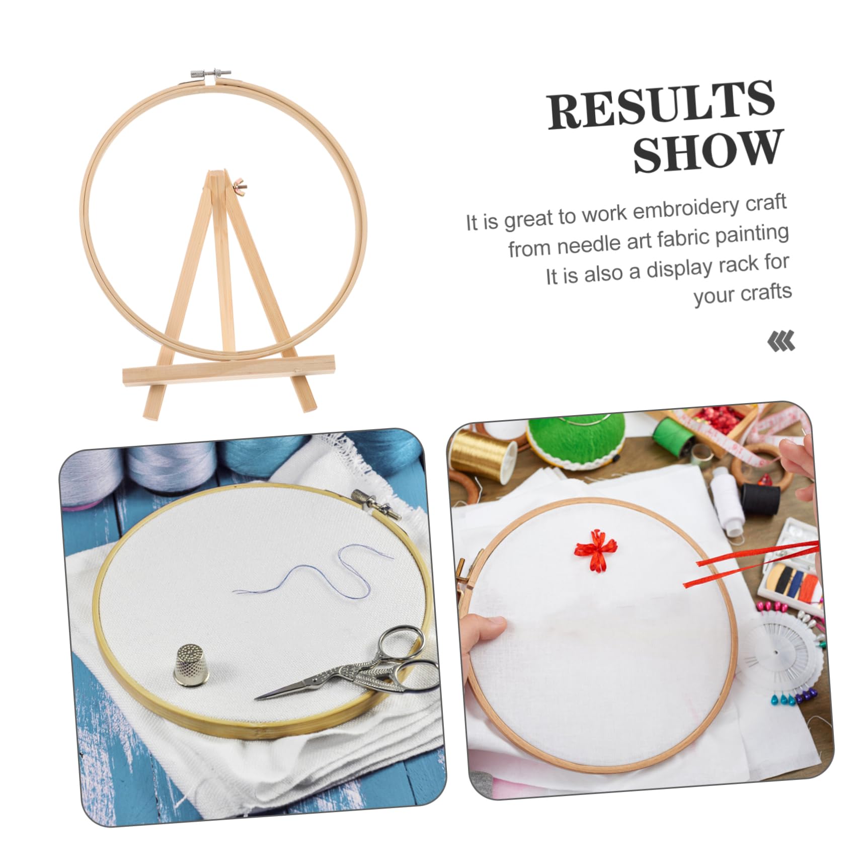 DOITOOL Sturdy Embroidery Hoop Holder 2pcs Craft Ring Stand for Decorative Embroidery Circle Frame