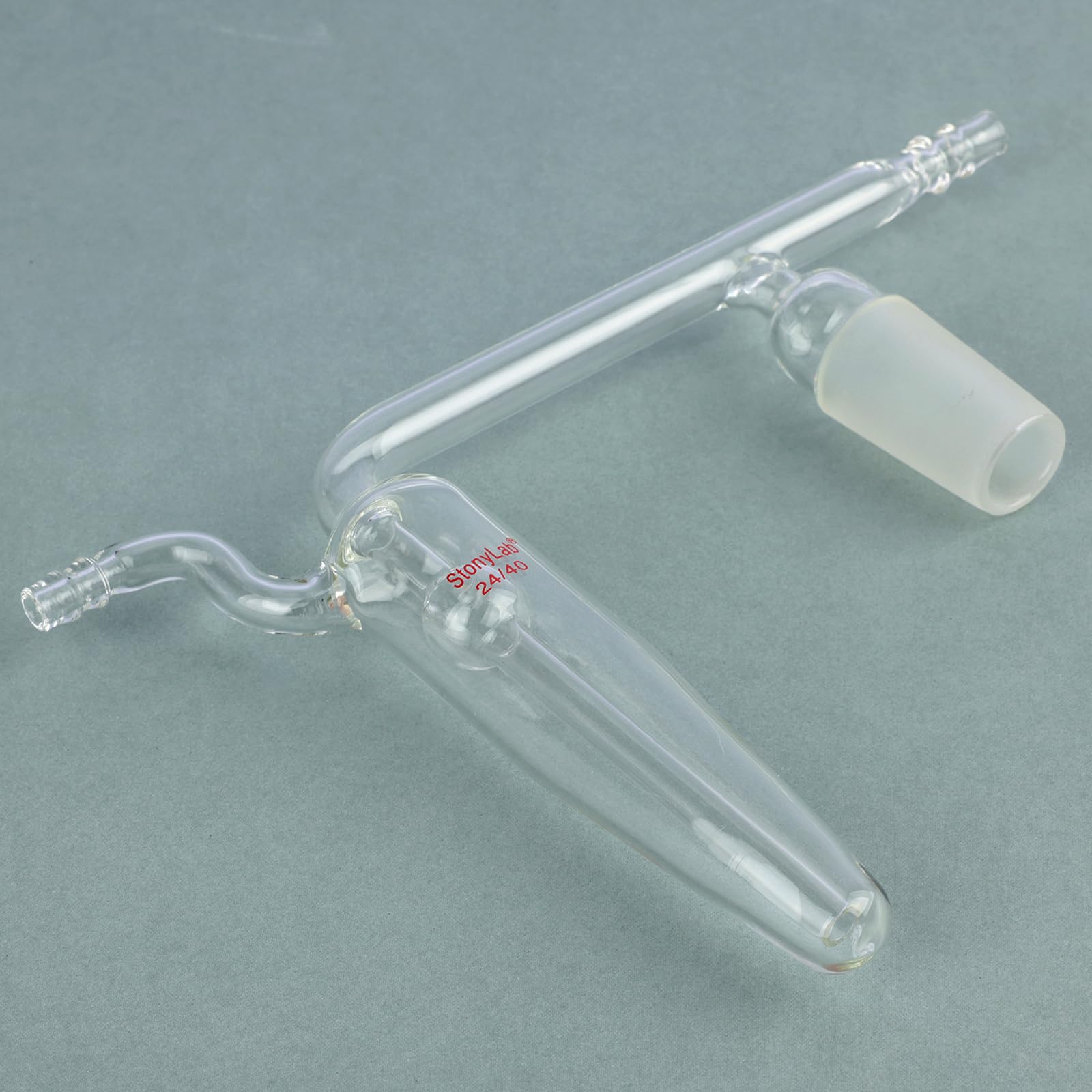 stonylab Burbujeador de Aceite Esférico de Vidrio de Borosilicato, Adaptador de Reacción de Gas con Junta Estándar 24/40, para Experimentos de Reacción Química E Investigación Científica