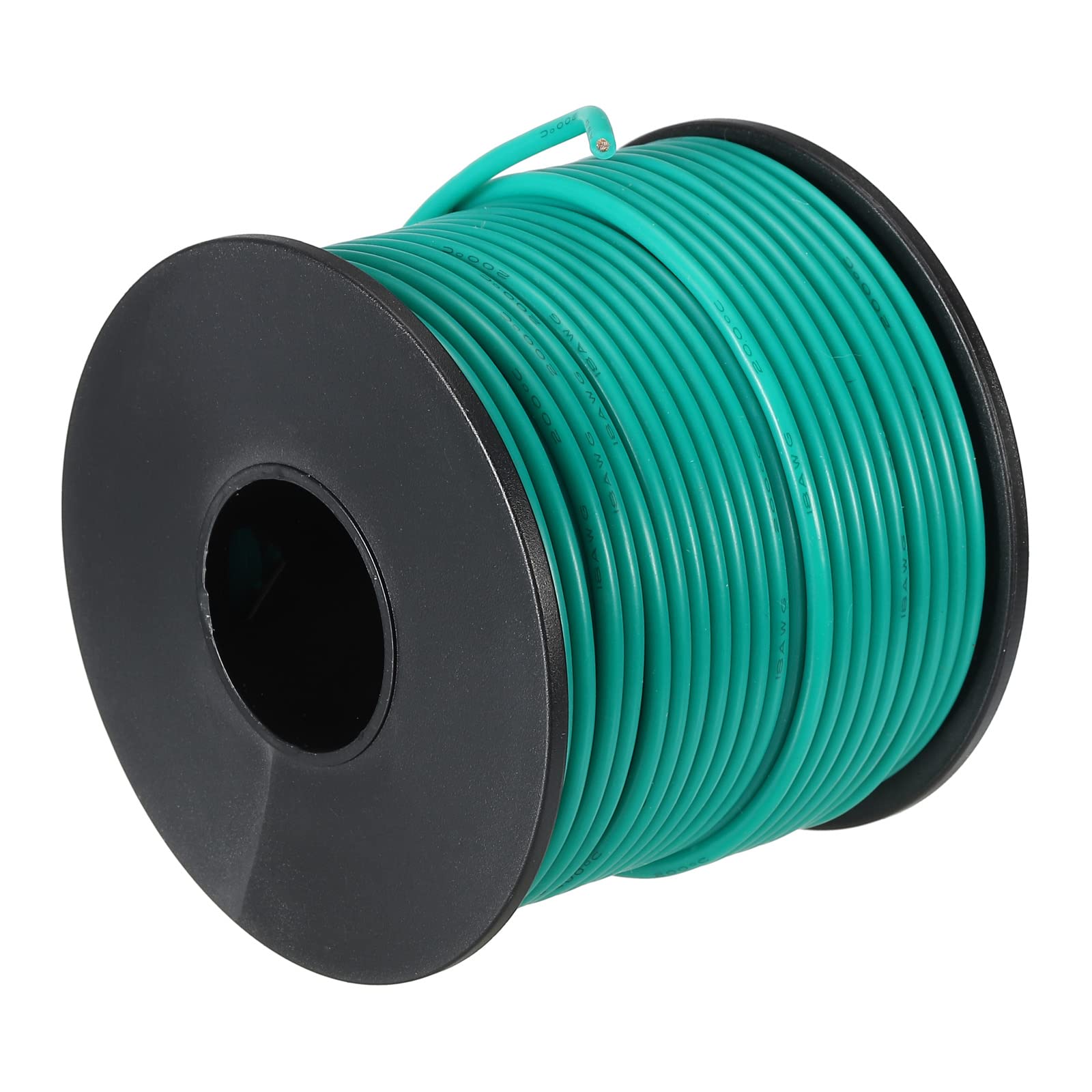 MECCANIXITY 18 Gauge Silicone Wire 18AWG Electrical Stranded High Temperature Hookup Tinned Copper 30m/100ft Green Spool for Model and DIY Wiring