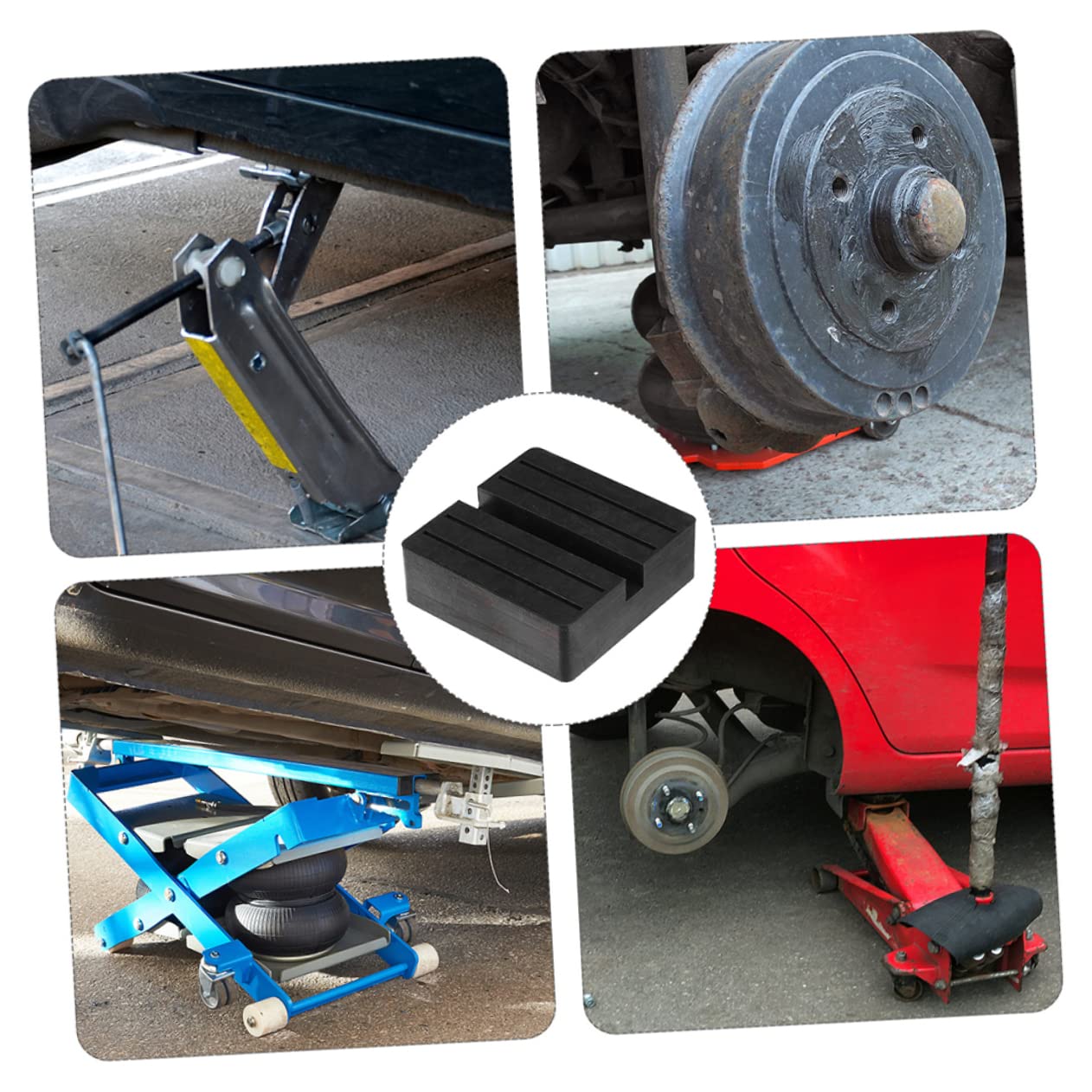 ifundom 5 Set Gomma Per Martinetto Auto Adattatori Per Pinch Welds Per Punto Sollevamento Del Veicolo Struttura Resistente E Affidabile Compatibili Con Martinetti 2 Pezzi * 5