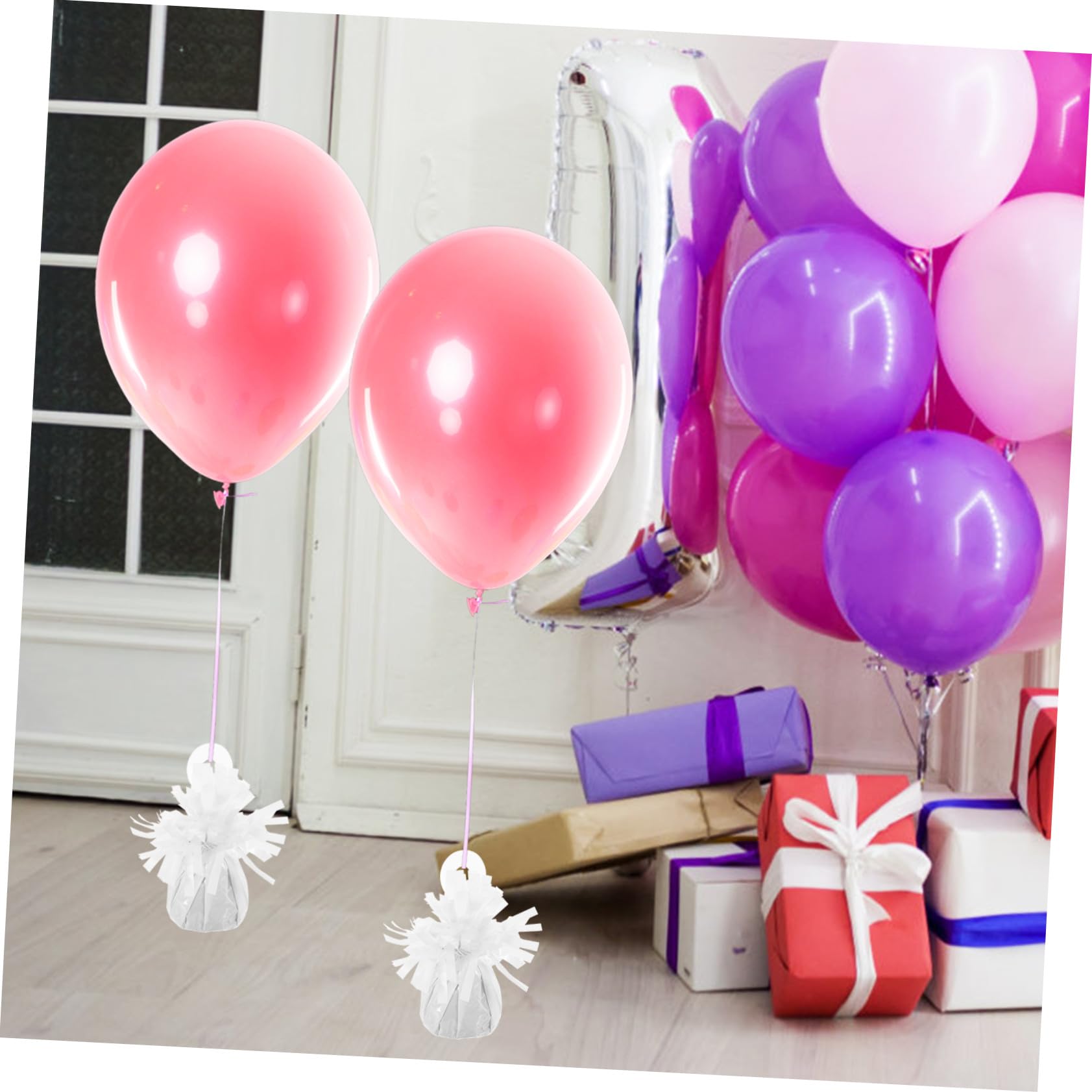 Pesi per Palloncini Pendente, 6 Pezzi, Pvc e Cemento
