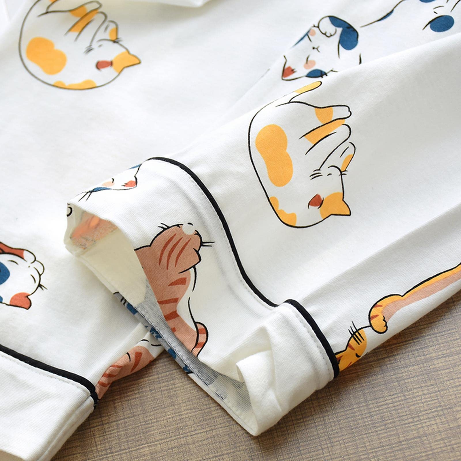 Pigiama Donna Cartoon Knitting 2 Pezzi di Pigiama Set Primavera Estate Autunno Inverno Maniche Lunghe Abbigliamento Domestico per Donne Lady Lounge Home Service