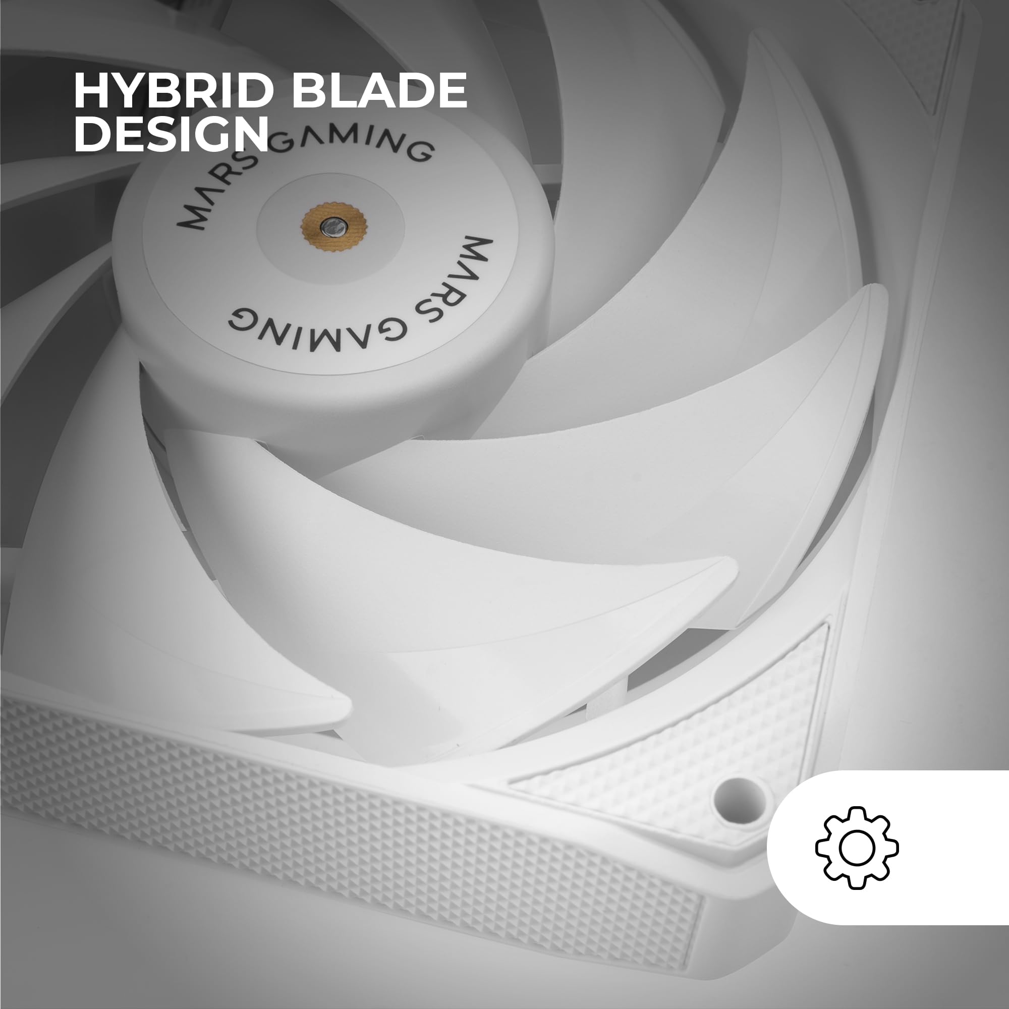 Mars Gaming MF-PWMX2 Blanc, Kit 2 Ventilateurs 120mm, Ultra-silencieux FDB 12dB, Système Anti-vibration, Système PWM