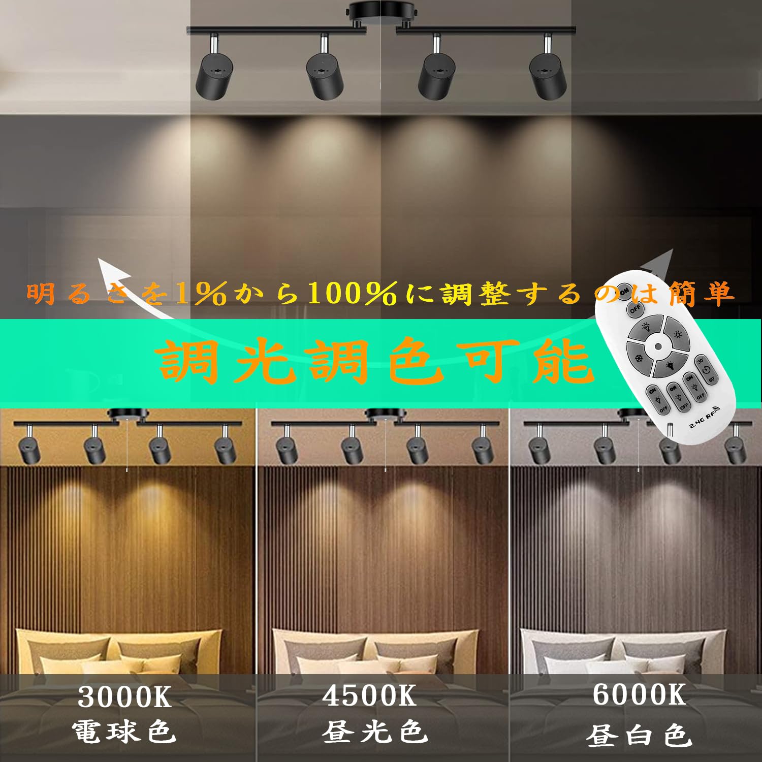 Amazon.co.jp : シーリングライト 4灯GU10 LED電球60W形内蔵付き