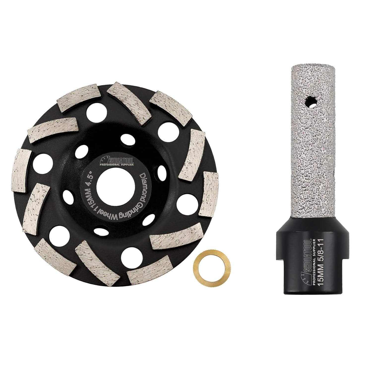 SHDIATOOL Diamond Turbo Grinding Wheel, Concrete Cup Grinding Disc 4-1/2-Inch/115mm for Cleaning Shaping Polishing Cement Stone Marble Granite Masonry