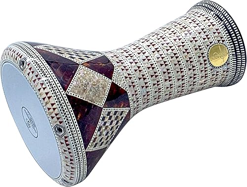 Miniatura 30 de ¡Nuevo! Gawharet El Fan Classic - Percusión de tambor Darbuka de nácar de 17 pulgadas (MIzar)