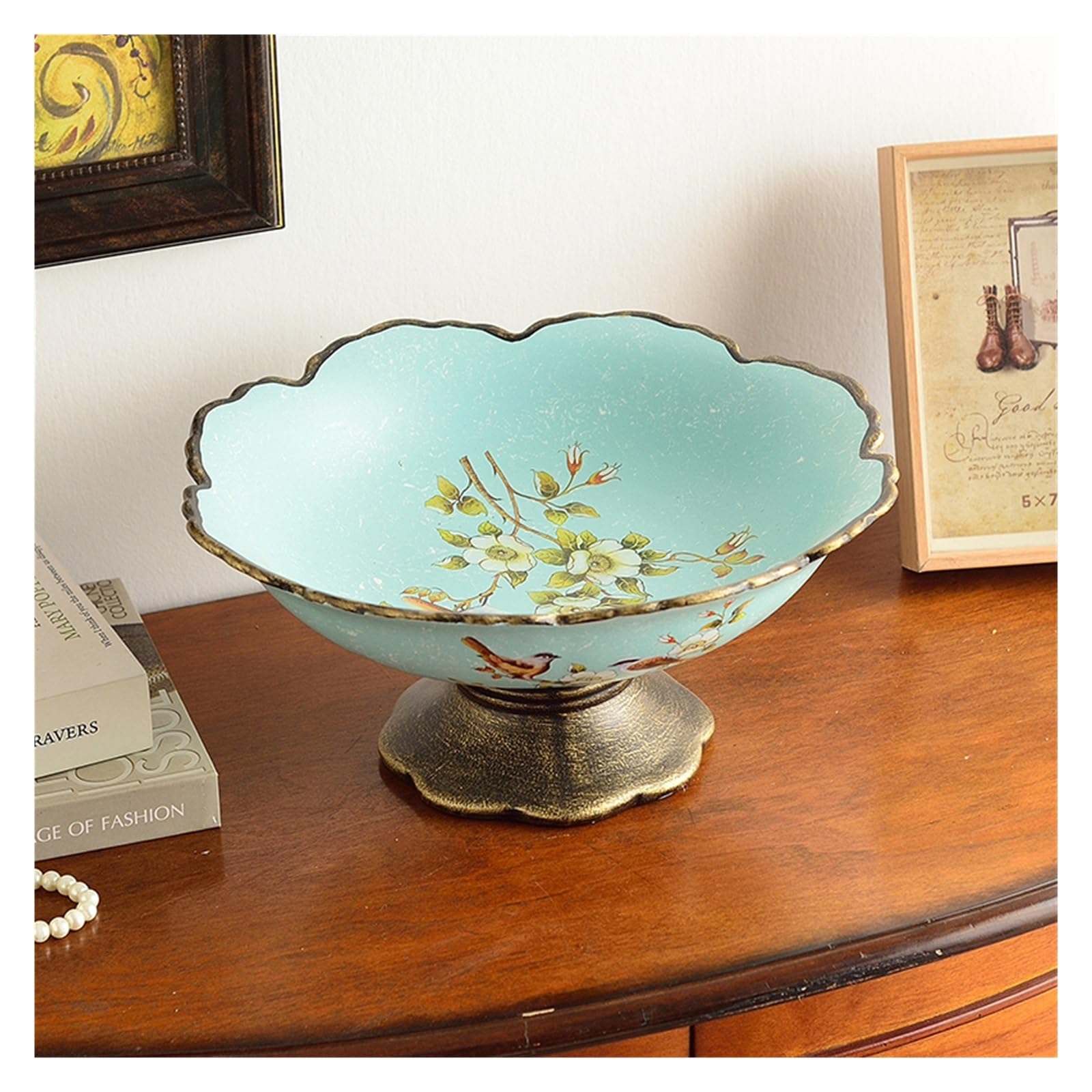 HPTHLY Fruit Plate Standing Fruit Display Tray Home Ceramics Candy Snack Tray Living Tableware Bread Plate Food Container Snack Plate Decoration Fruit Bowl (C)