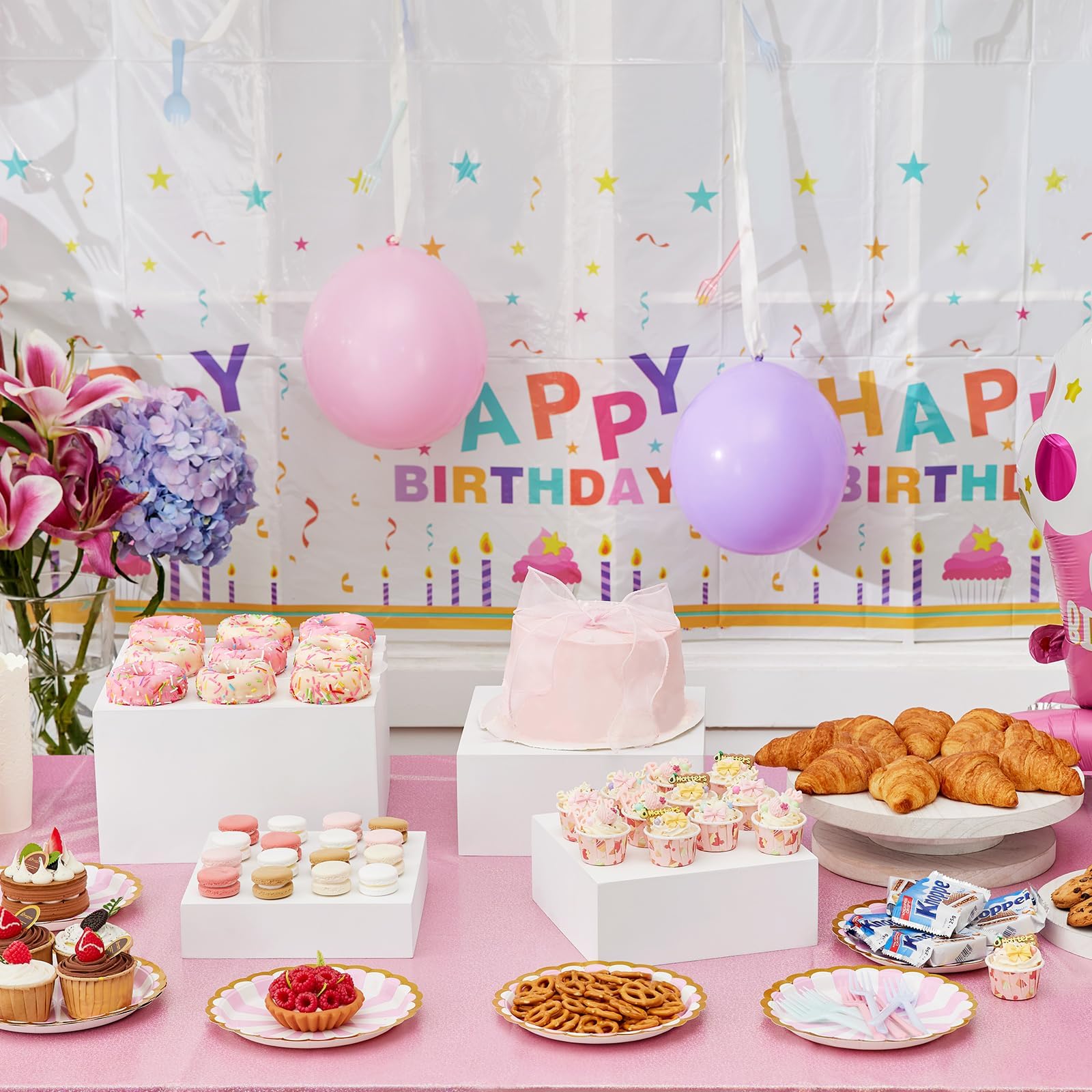 Rehausseurs de Buffet, 4pcs Élévateurs de Buffet en Acrylique, Présentoirs à Dessert Rehausseurs, Support Cubique pour Cupcakes, Bonbons, Brunch, Bjets Collection, Bijoux, Mariageset Fêtes