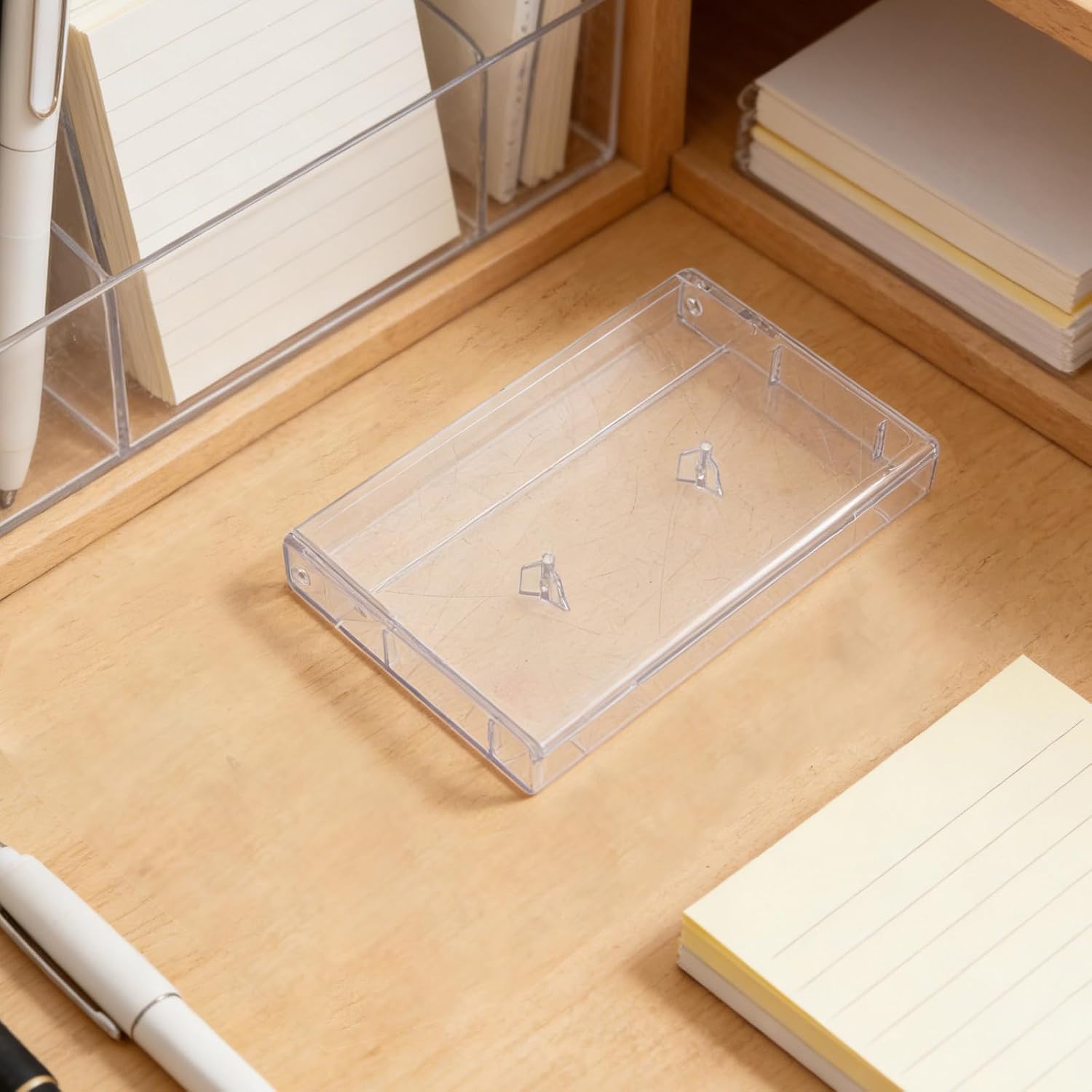 6pcs Cassette Tape Storage Case, Clear Display Holder Box for Music Cassettes and Tape Storage On the Go for Music Lovers 4.3"x2.8"x0.6"