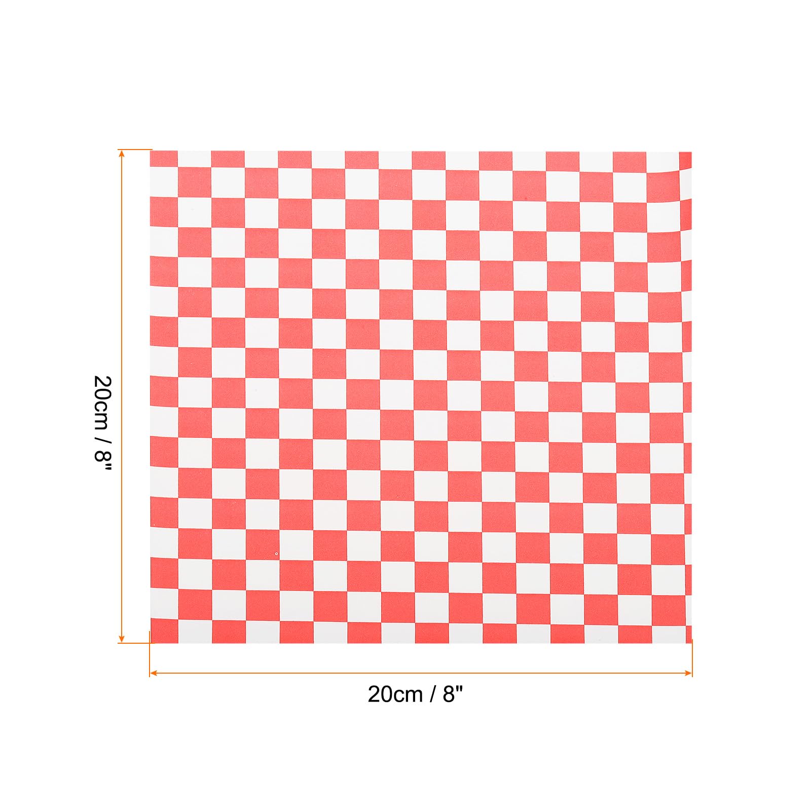 QUARKZMAN 300 Pezzi Carta Oleata A Quadretti 8" X 8" Carta Assorbente Per Alimenti Per Sandwich Rivestimenti Per Forno Cesto Da Picnic Panino Hamburger Rosso