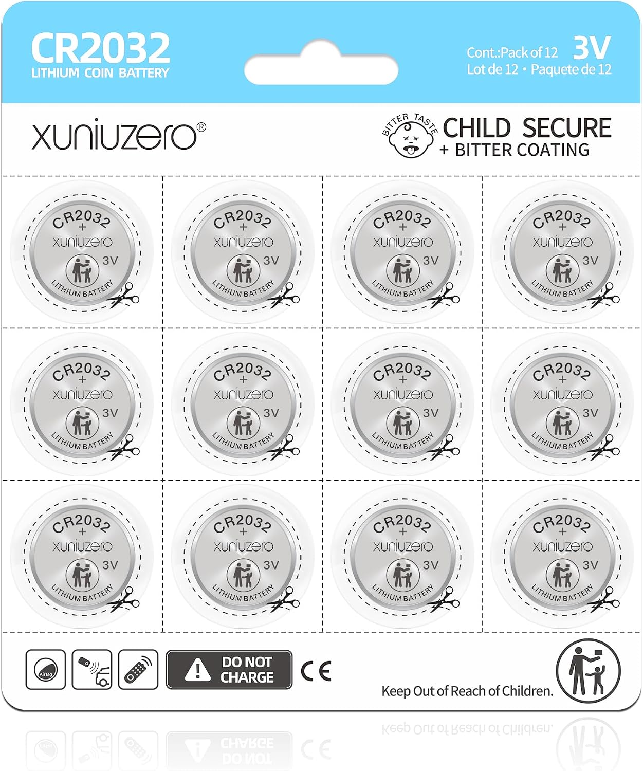 40 Pack LR41 AG3 392 384 192 Battery 1.5V Button Coin Cell Batteries (2032-12PCS)