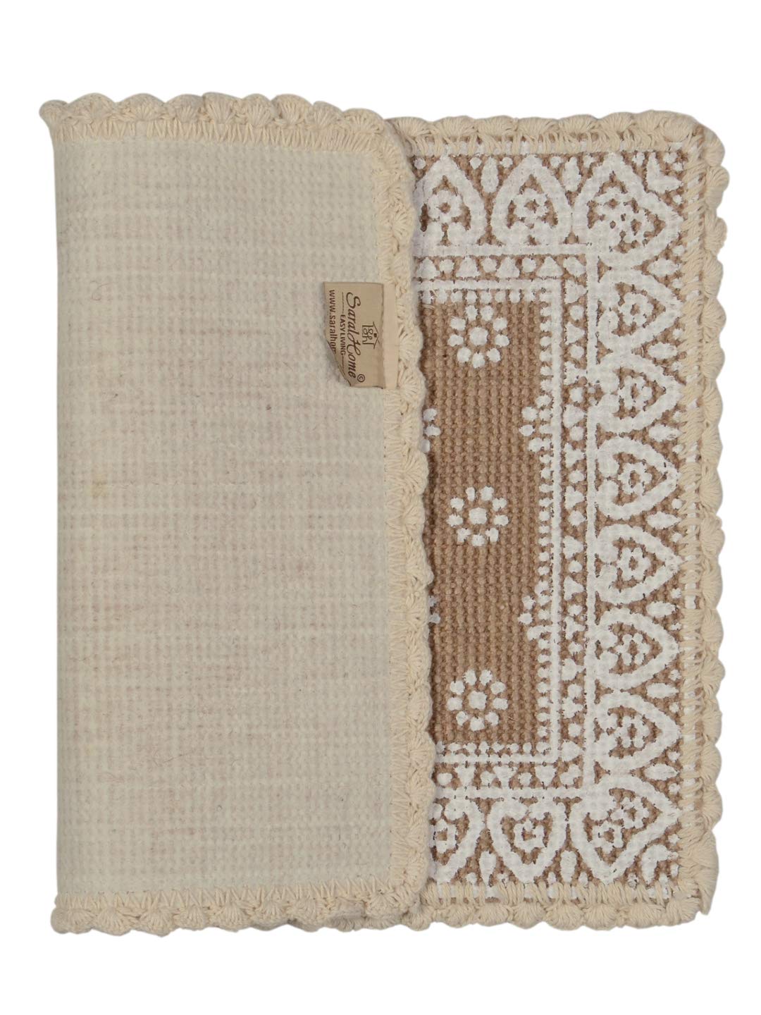 SARAL HOME EASY LIVING Decorative Jute Printed Rectangular Table Placemat (33x45 Cms, Beige) -Pack of 2 4