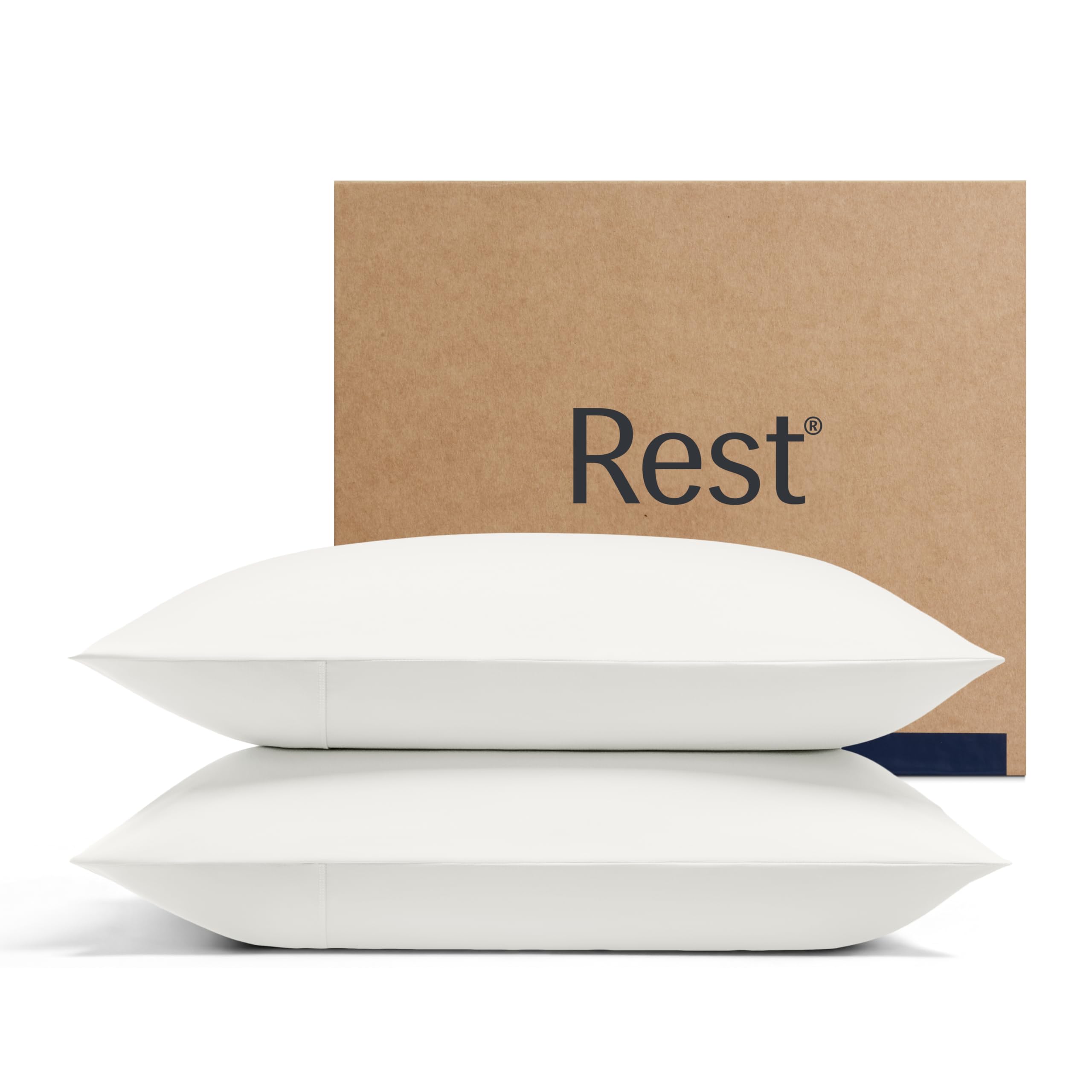 Photo 1 of REST Evercool+Cooling Pillowcases King Size 2PCS for Hot Sleepers & Night Sweats, Silver-Infused Fabric for Hygienic Sleep, Sensitive Skin, Silky Smooth for Curly Hair, (19x35 inches)