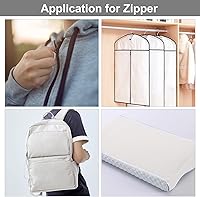 Vista 4 de MiniRed The Yards - Cremallera de bobina de nailon blanco de 10 yardas, cremalleras a granel #3 para bolsas de manualidades de costura con 20