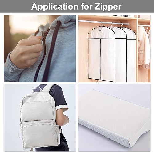 Miniatura 4 de MiniRed The Yards - Cremallera de bobina de nailon blanco de 10 yardas, cremalleras a granel #3 para bolsas de manualidades de costura con 20