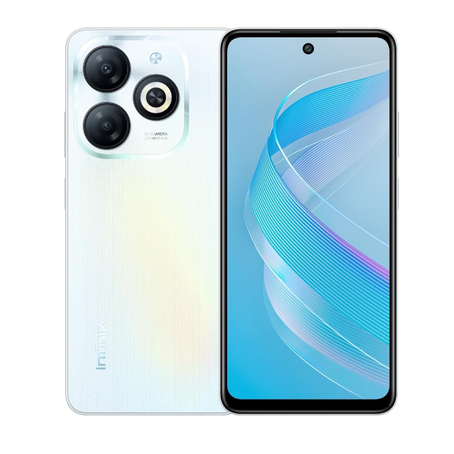 Infinix Smart 8 X6525 back view showing dual camera and ring flash