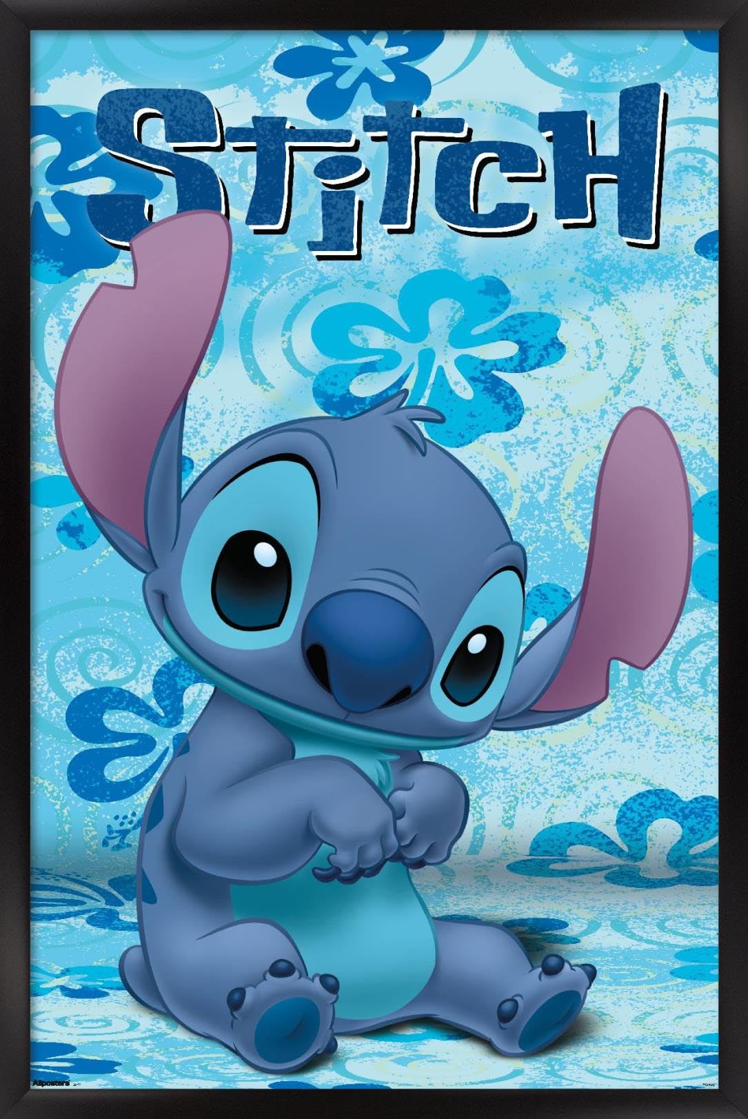 Trends International Disney Lilo and Stitch - Cute Wall Poster, 22.4L x 14.7W, Black Framed Version