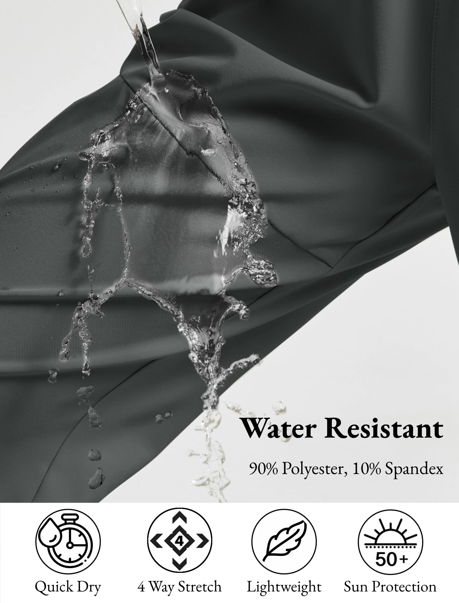 EXARUS Girls Pants Joggers Kids Quick Dry Waterproof Hiking Pants Cargo Athletic High Waisted Lightweight Zip Pockets Women Petite Pants Grey 12Y