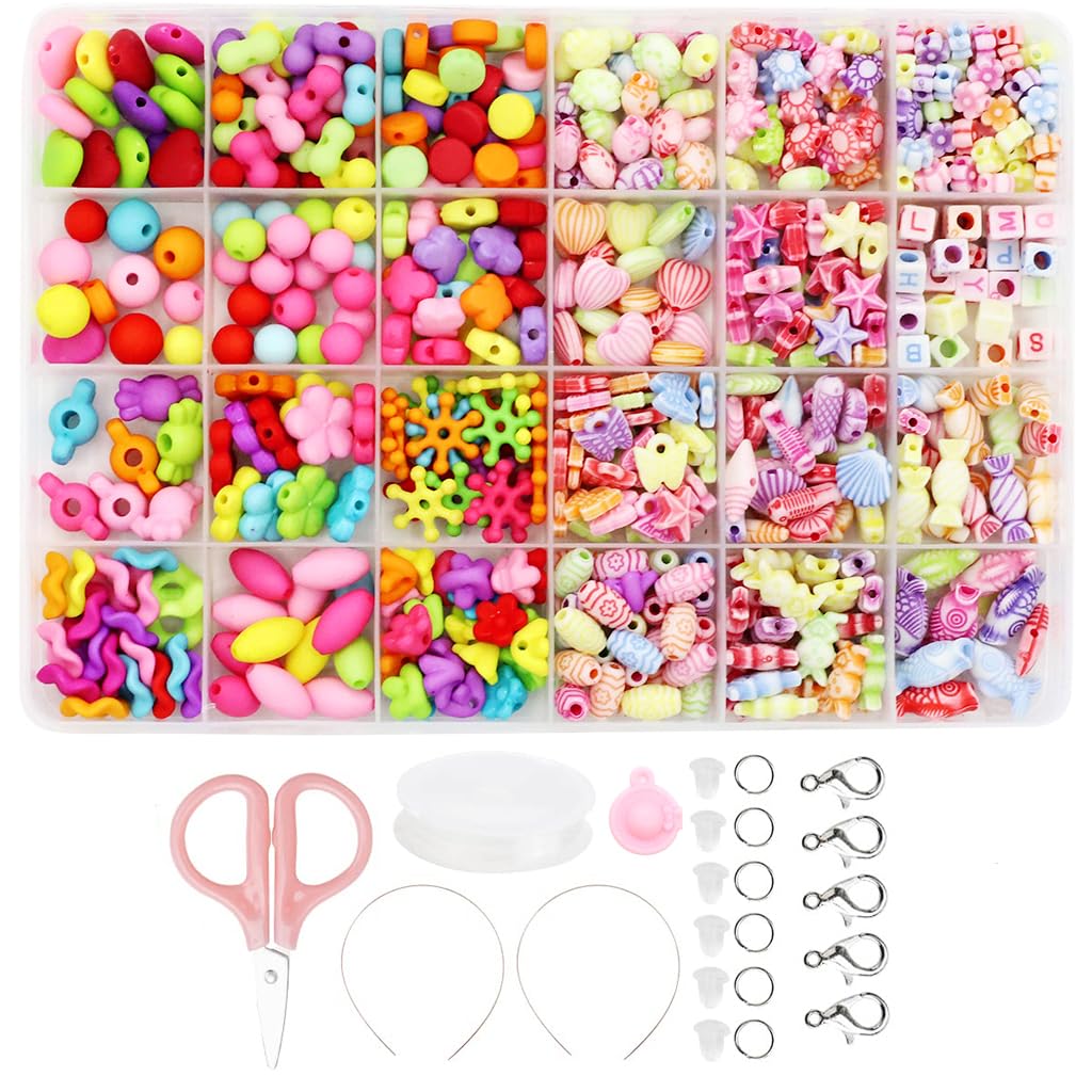 Venzina 580Pcs Bracelet Making Kit For Girls, Colorful Beads For Jewellery Making Beads Kids Set For Diy Craft Bracelet Necklace Making, 24 Fancy Bead Type Toy For Girls Age 6-12 Years Old,Multicolor (B0CNXJ7Z1P) Amazon Price History, Amazon Price Tracker