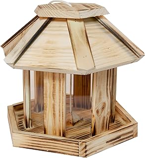 Windhager Vogelfuttersilo Wilder Kaiser, Vogelfuttersilo, Vogelhaus, Futterspender für Vögel, mit Glasfenster, Vogelhäuschen aus Massivholz, 26 x 26 x 24,5 cm, 06934, Holz product image