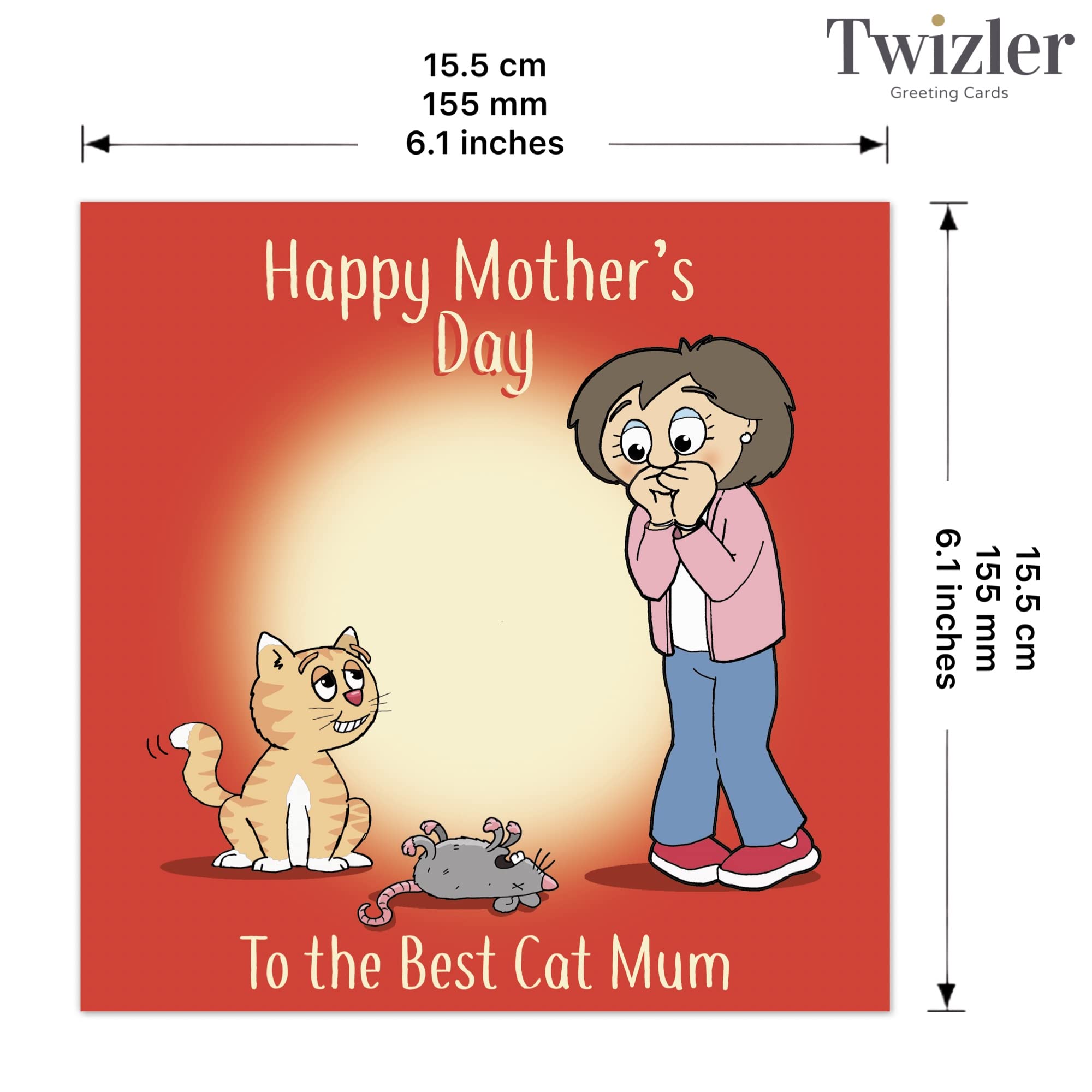 Twizler Carte Drôle Pour La Fête Des Mères Du Chat – Carte De Mère