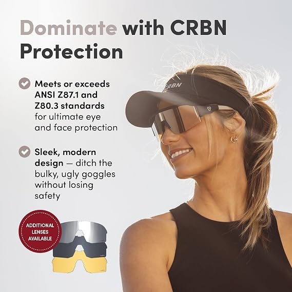 CRBN Pickleball - Pivot Pickleball Glasses and Replacement Lenses - for Sun and Impact Eye Protection