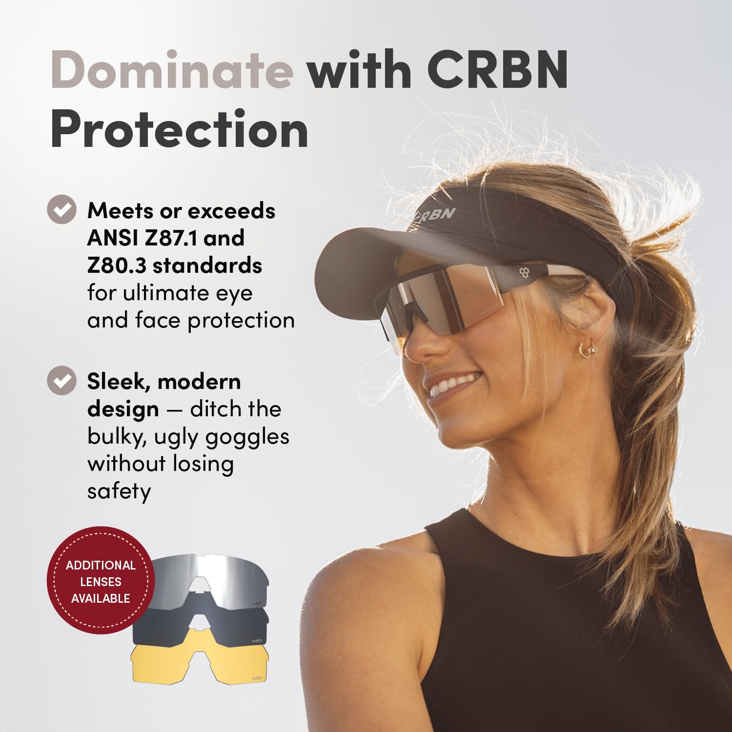 CRBN Pivot Pickleball-Brille für Damen und Herren – Pickleball-Augenschutz