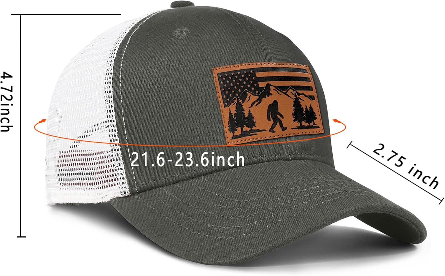 Bigfoot Sasquatch Hat Big Foot Sasquatch Gifts for Men Trucker Hat Snapback Baseball Cap - Image 4
