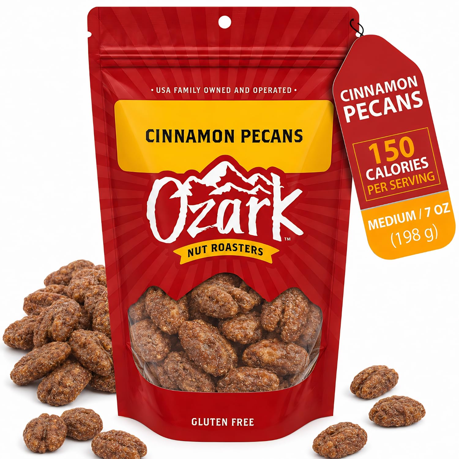 Amazon.com : OZARK NUT ROASTERS: Cinnamon-Coated Pecans, Cinnamon