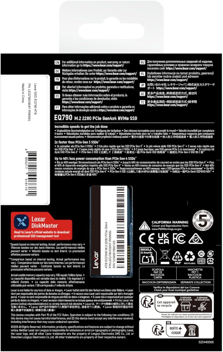 Lexar EQ790 4TB SSD M.2 2280 PCIe Gen4x4 NVMe 1.4, Blazing Speeds Up to 7000MB/s Read 6000MB/s Write for Intense Workloads & PS5 PC Gaming, High Performance Internal Solid State Drive - Image 10