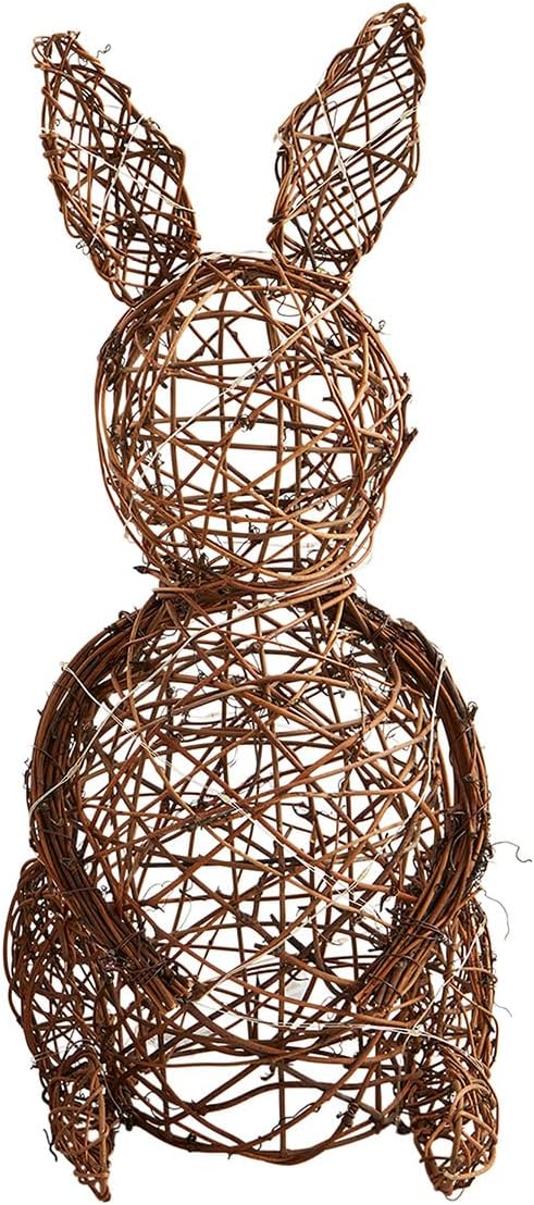 Mud Pie Woven Led Bunny Sitter; Small 17" x 7 3/4"