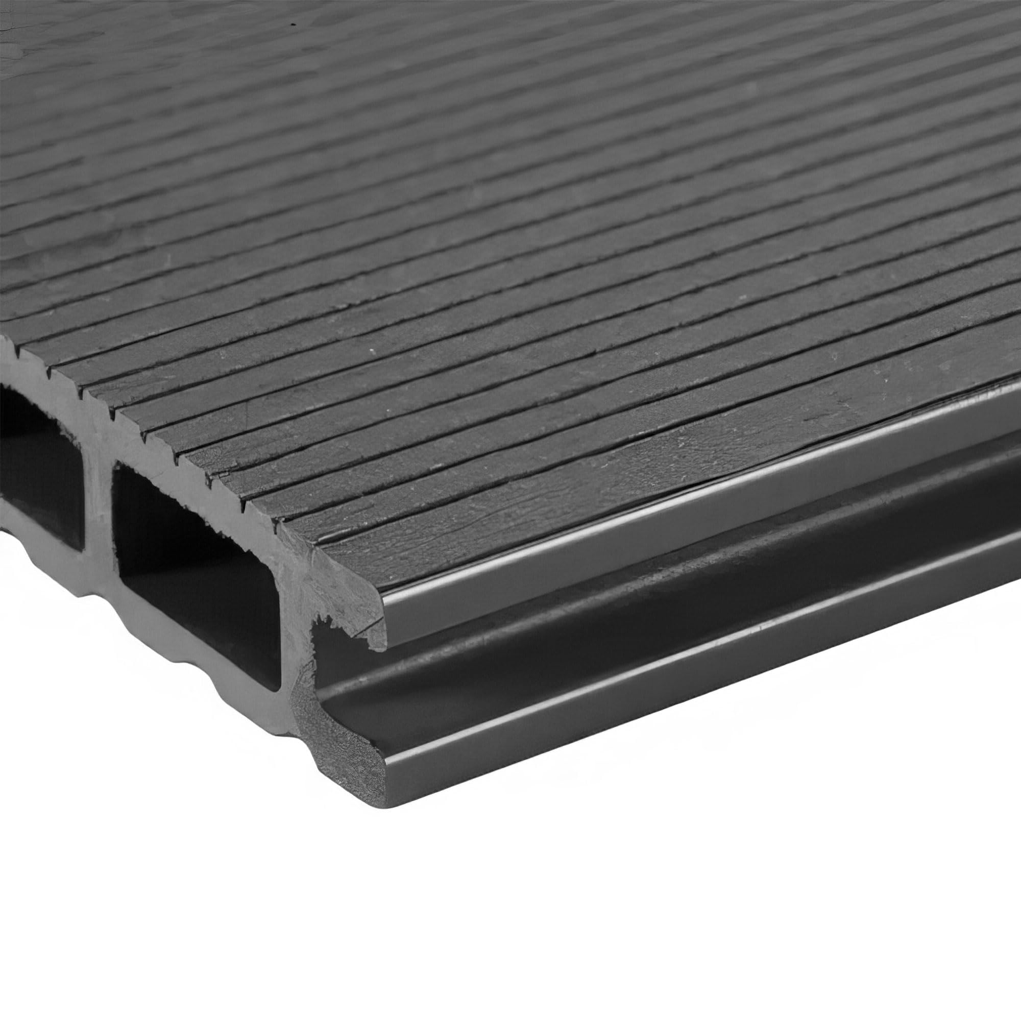 Frankystar Kaido - Set di 5 Doghe Pavimento da Esterno 150x75 cm per Giardino Patio Terrazza Pavimentazione in WPC Nero