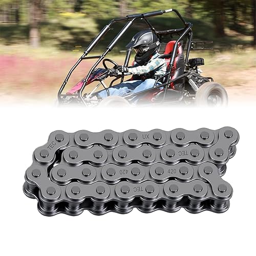 QYMOTO KT196 Cadena de transmisión Go Kart 420 Cadena 32 eslabones para Coleman CK196-T 196cc Go Kart Jackshaft Cadena de transmisión