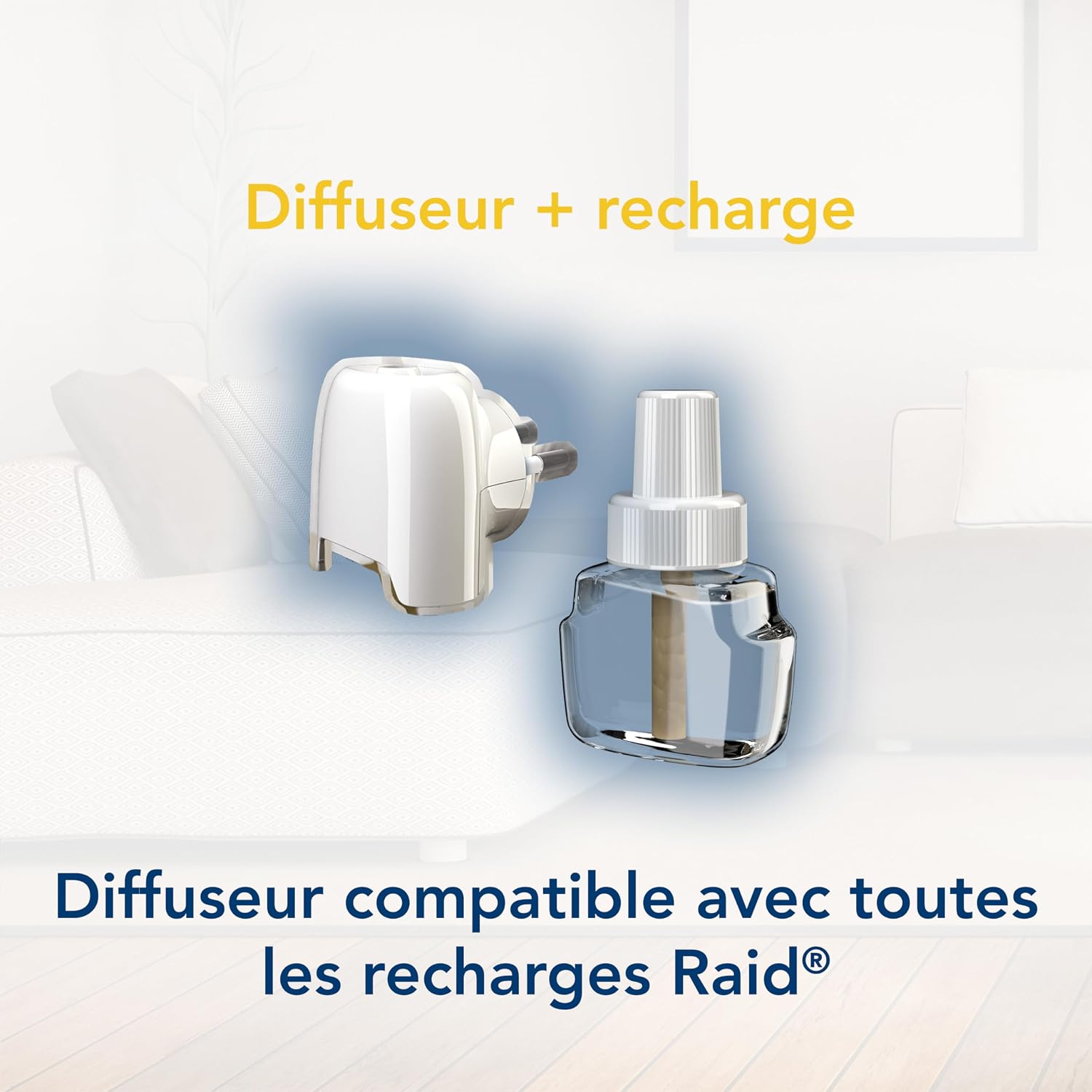 Raid Diffuseur Electrique Liquide - Répulsif Moustiques - 3 Diffuseurs + 3 Recharges, 2 en - Mise en situation et utilisation