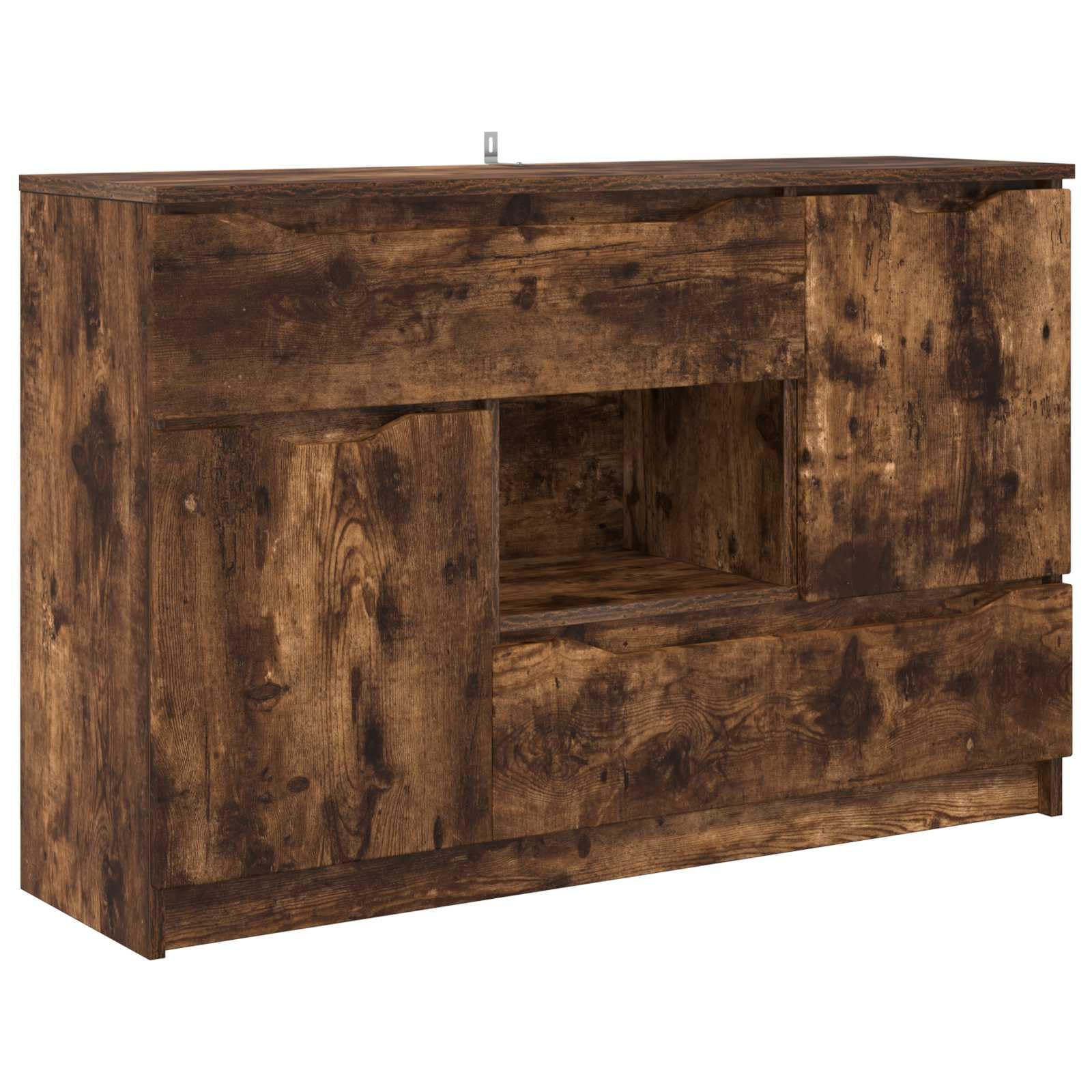 Credenza Rovere Fumato 100 x 30 x 65,6 Legno Ingegneria | Mobile TV, Conservazione Soggiorno, Cassetti Scorrevoli, Design Moderno, Manutenzione Facile
