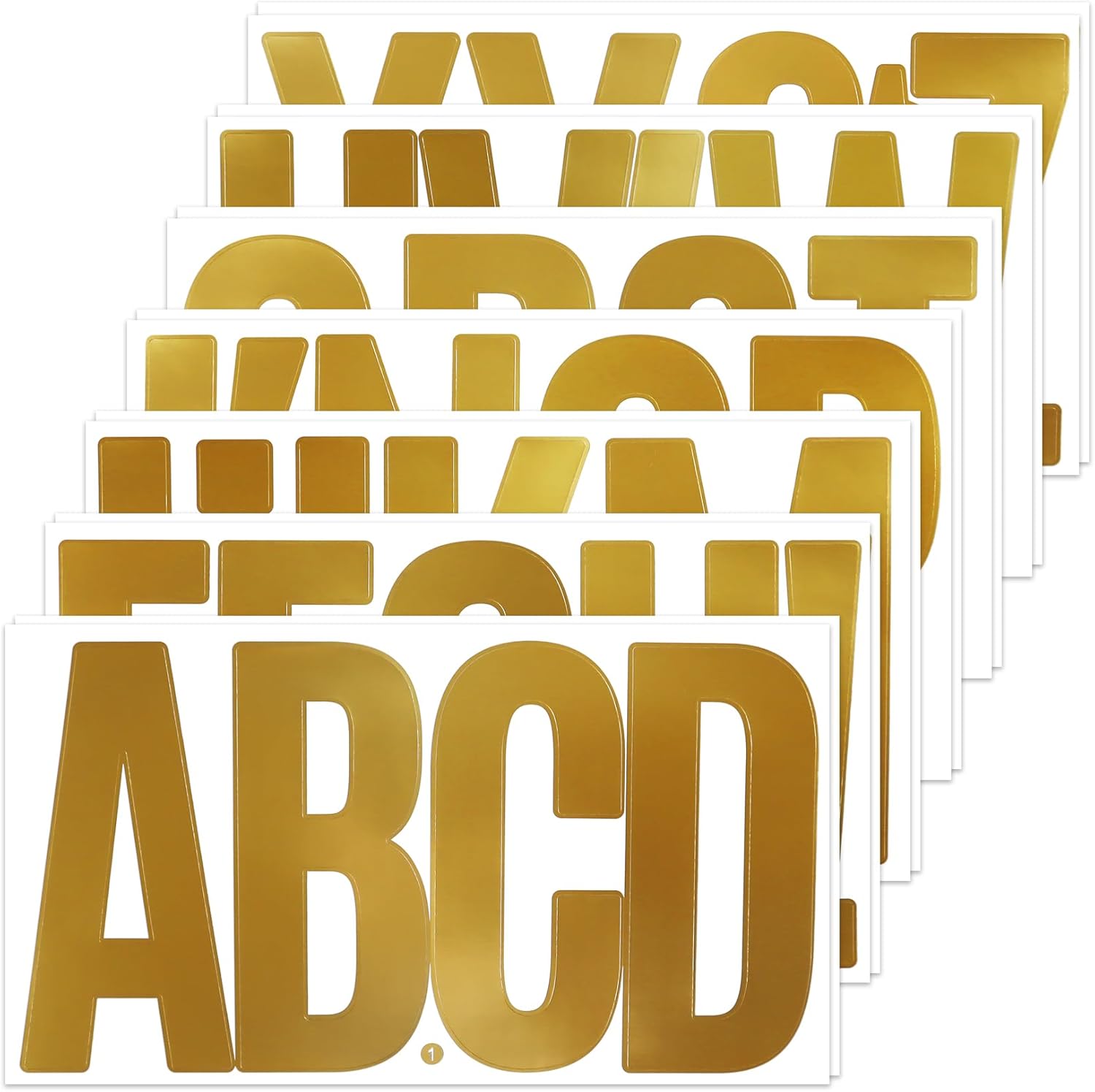 78 Large Alphabet Stickers, 14 Sheets 6 Inch Self-Adhesive Vinyl Letters Sticker Decals for Mailbox, Doors, Trucks, Classroom Decor and Outdoors, Gold