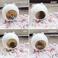 Vista 2 de Marchul Escondite de hámster, decoración de hábitats de casa para hámster enano jerbos de hámsteres sirios (blanco)