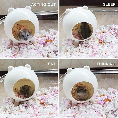 Miniatura 2 de Marchul Escondite de hámster, decoración de hábitats de casa para hámster enano jerbos de hámsteres sirios (blanco)