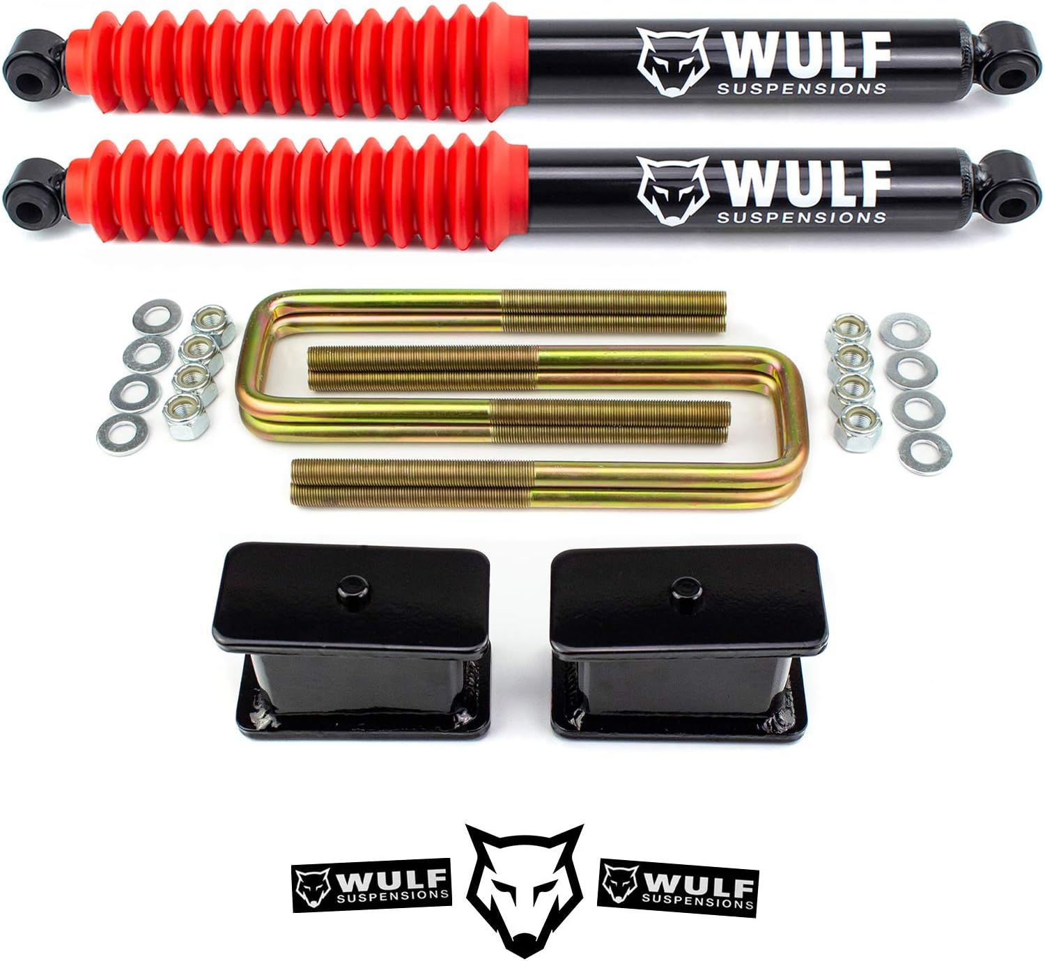 WULF 3" Rear Lift Kit with Extended Rear Shocks compatible with 2007-2018 Chevy Silverado GMC Sierra 1500 2WD 4X4