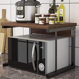 yaunli Kuchenka mikrofalowa półka na piekarnik stojaki na blat kuchenny stojak do przechowywania metalowy stojak do szafki kuchennej zastawa stołowa stojak do przechowywania stojak ze stali węglowej wytrzymały stojak do kuchenki mikrofalowej stojak na piekarnik