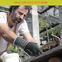 Vista 5 de Guantes de trabajo de seguridad ultrafinos con revestimiento de poliuretano (poliuretano), 12 pares, ideales para trabajos ligeros (rojo, pequeño)