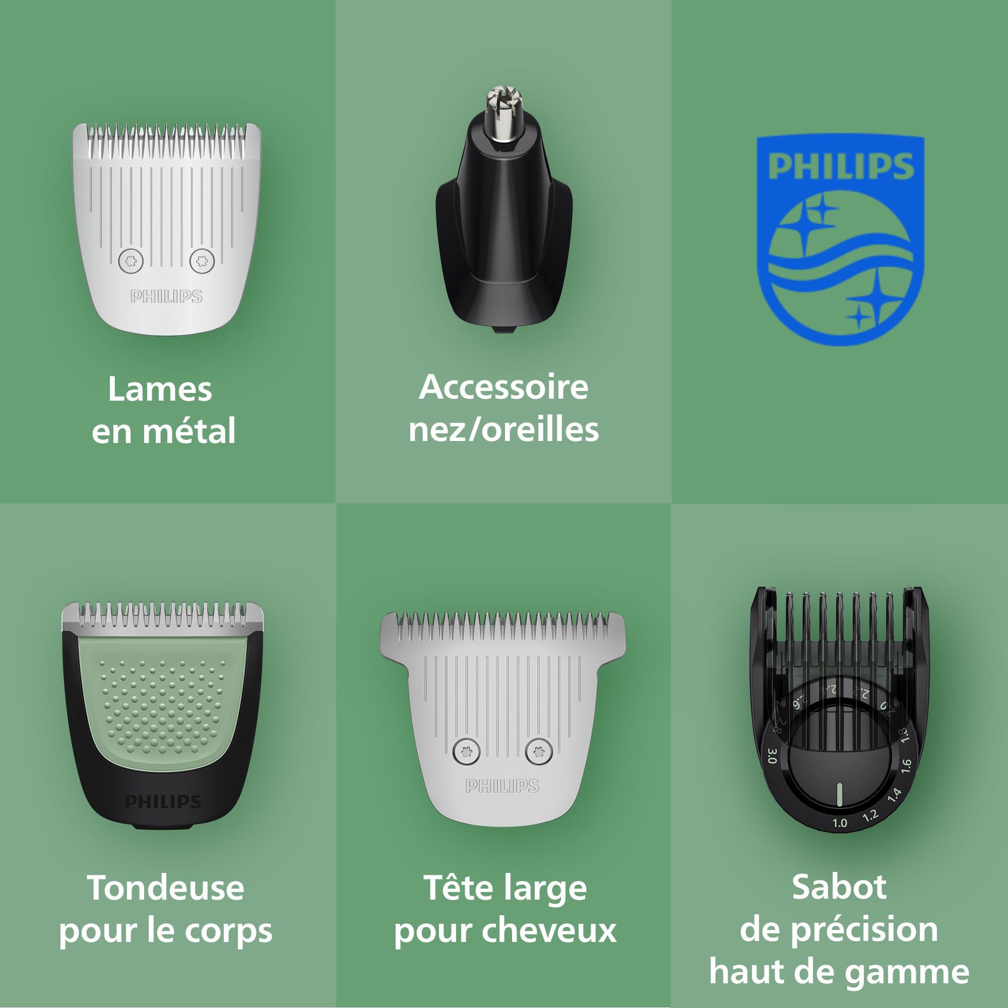 Philips Multigroom série 9000 Tondeuse tout-en-un 23 accessoires + rasoir OneBlade pour hommes – ensemble tondeuse/rasoir pour barbe, cheveux et corps, 27 hauteurs de coupe (0,2-20 mm), MG9561/30