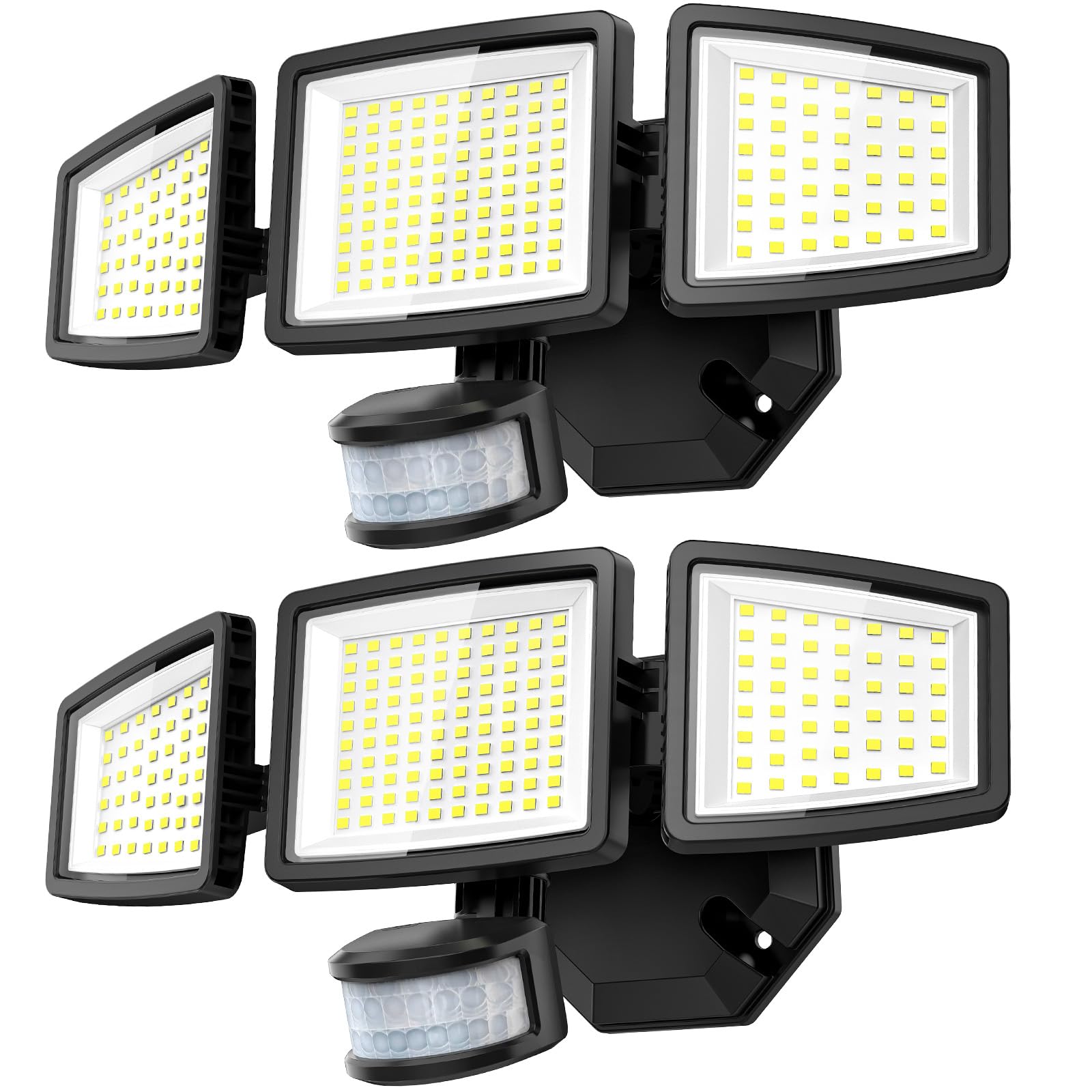 Photo 1 of PURICH LED Security Lights Motion Sensor Light Outdoor, 7000LM, 6500K, Waterproof, Flood Light Outdoor Motion Detector with Adjustable 3 Head, Hardwired Wall Light for Entryway, Yard, Garage (2)