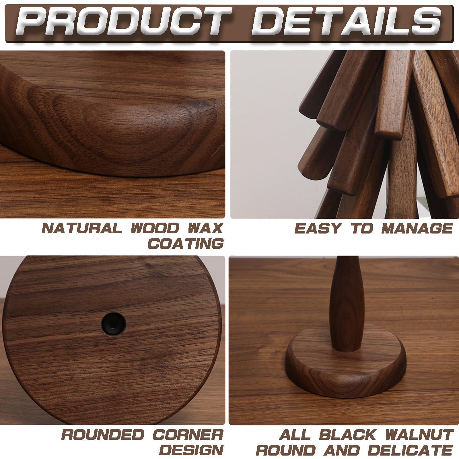 Amazon.com: Natural Walnut Wood Trivets - Foldable Tree Hot Plate