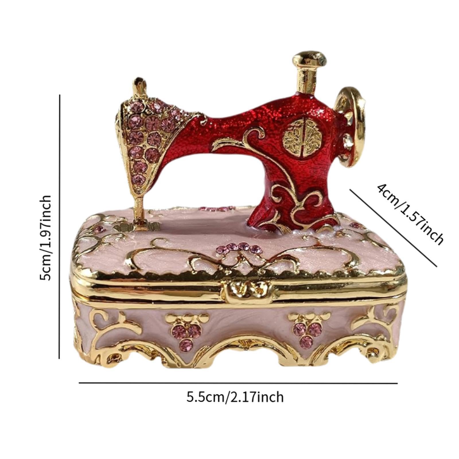 Coffre à Bijoux, Boîte à Trésors, Boîte Décorative en Forme de Machine à Coudre, Ornement pour Chambre, Vitrine de Magasin, Meuble, Pendentif en Forme, Rose