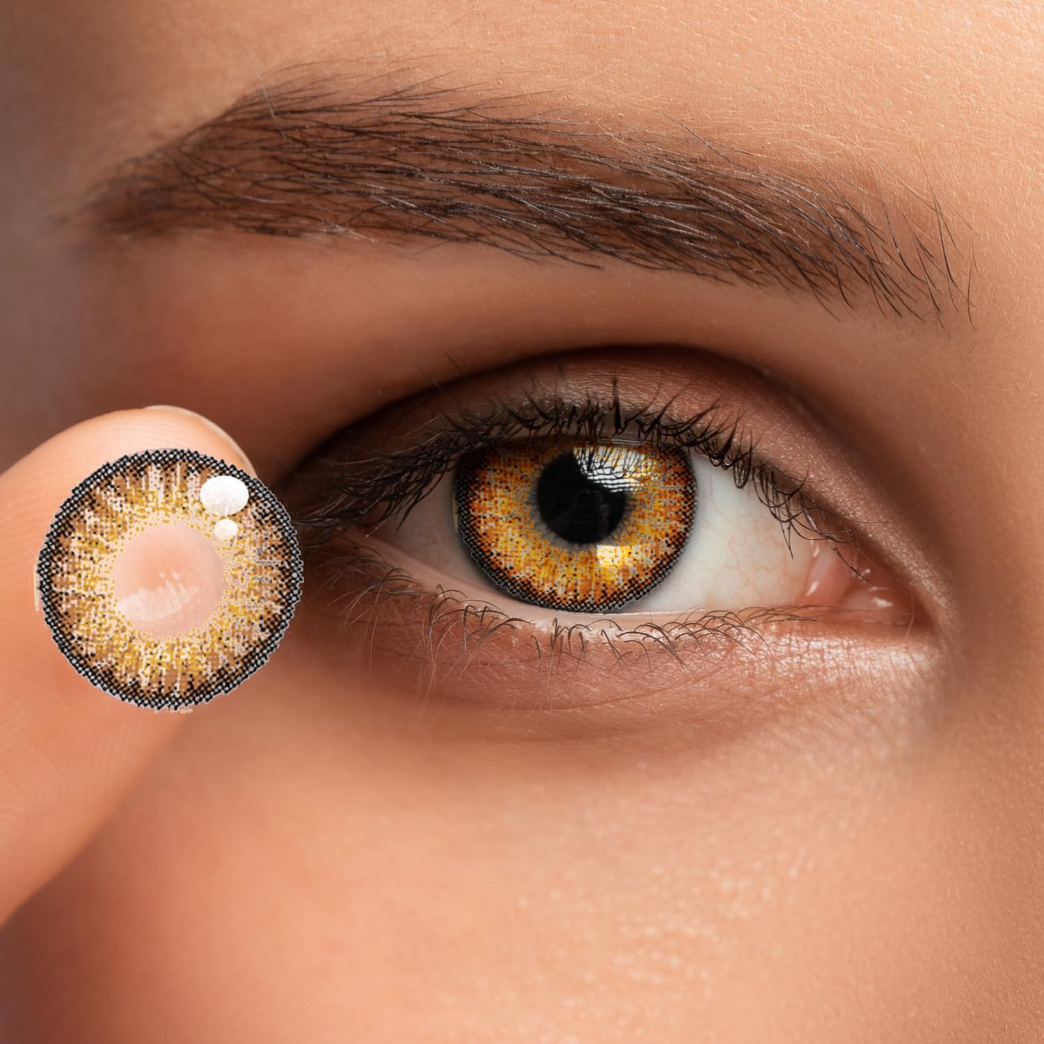 Colored Contact Storage Kits With Color Contacts Lenses Remover Case for Party ⅤBrown