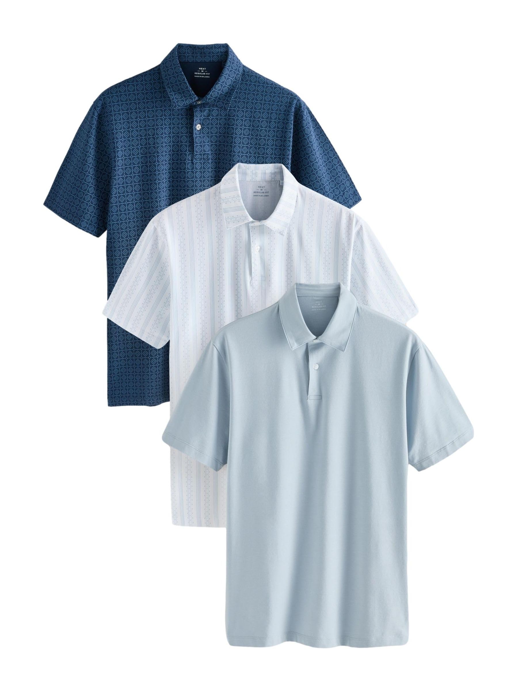 NEXT Herren Poloshirts aus Jersey im 3er-Pack