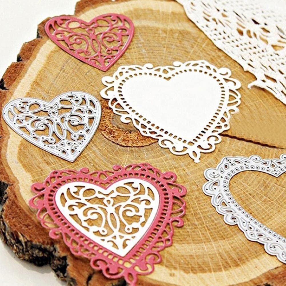 Set Di Fustelle In Metallo Per Scrapbooking - Cuori, Fiori, Foglie, Pizzo, Saluto Primaverile, Ideali Per Biglietti E Decorazioni Fai Da Te - 2