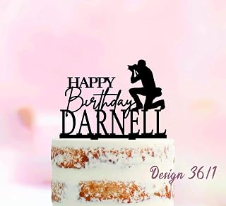 Photographer Cake Topper,Camera birthday cake topper,Photo camera cake topper,Photography,Male Photographer Party Decor,Zoom Lens for Proposal Wedding Birthday Anniversary Decal.