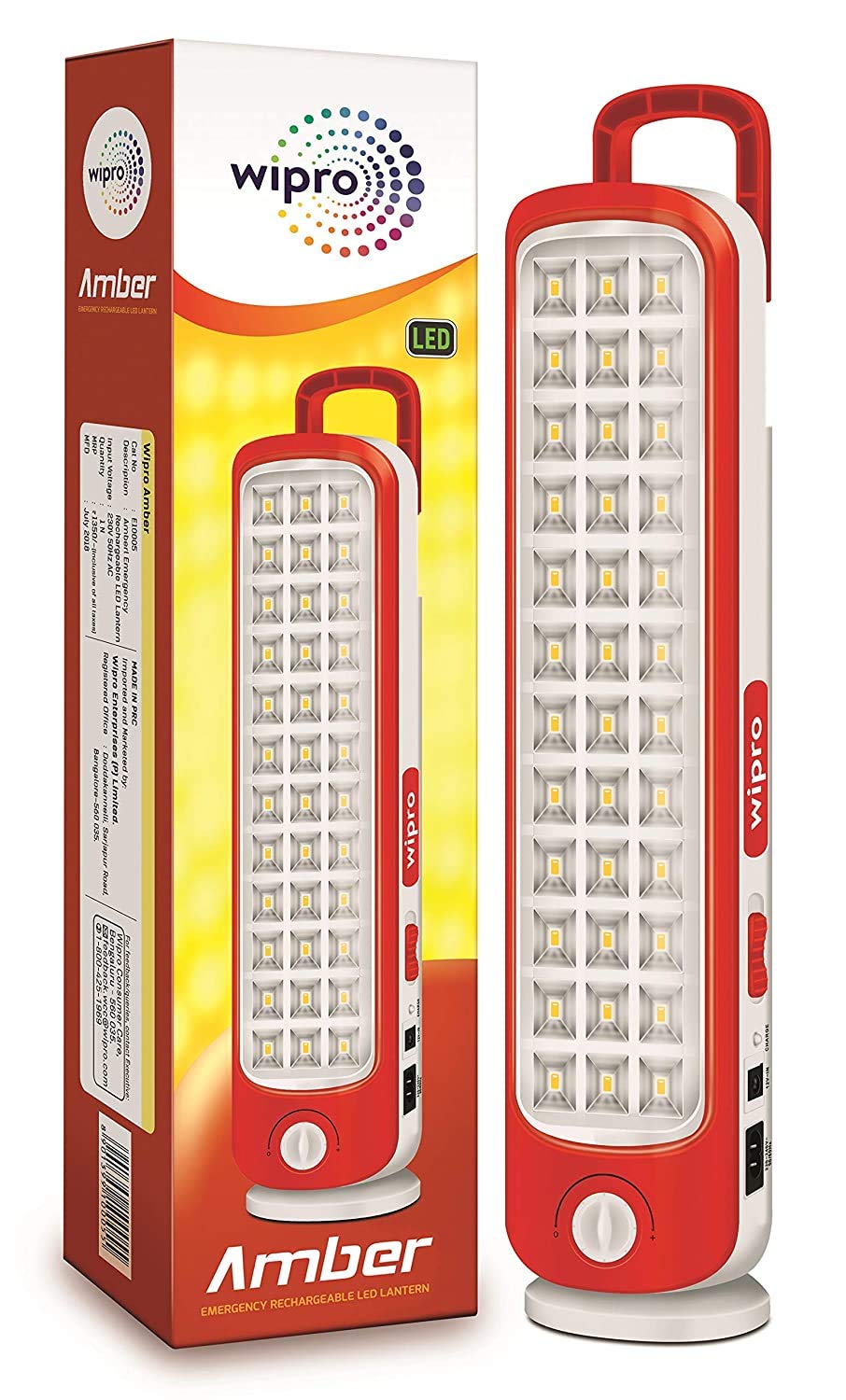 Wipro Amber Rechargeable Emergency LED Lantern (Red) [2021 Model High Efficiency] (B08PHKH9VN) Amazon Price History, Amazon Price Tracker